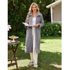Ekouaer Womens Fluffy Zipper Robes Warm Fleece Housecoat Soft Cozy Bathrobe(Deep Grey)