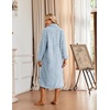 Ekouaer Womens Fluffy Zipper Robes Warm Fleece Housecoat Soft Cozy Bathrobe(Light Blue)