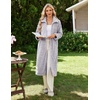 Ekouaer Womens Fluffy Zipper Robes Warm Fleece Housecoat Soft Cozy Bathrobe(Light Grey)