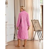 Ekouaer Womens Fluffy Zipper Robes Warm Fleece Housecoat Soft Cozy Bathrobe(Light Pink)