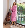 Ekouaer Womens Fluffy Zipper Robes Warm Fleece Housecoat Soft Cozy Bathrobe(Light Pink)