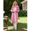 Ekouaer Womens Fluffy Zipper Robes Warm Fleece Housecoat Soft Cozy Bathrobe(Light Pink)