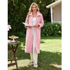 Ekouaer Womens Fluffy Zipper Robes Warm Fleece Housecoat Soft Cozy Bathrobe(Pink)