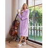 Ekouaer Womens Fluffy Zipper Robes Warm Fleece Housecoat Soft Cozy Bathrobe(Purple)