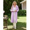 Ekouaer Womens Fluffy Zipper Robes Warm Fleece Housecoat Soft Cozy Bathrobe(Purple)