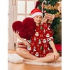 Ekouaer Womens Pajamas Casual 2 Piece Short Sleeve Biker Shorts Lounge Set(Christmas Red)