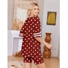 Ekouaer Womens Pajamas Casual 2 Piece Short Sleeve Biker Shorts Lounge Set(Wine Heart)