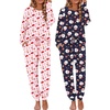 Ekouaer 2 Pack Womens Pajama Sets Long Sleeve Pjs Soft Comfy Lounge Set(Xmas Navy+xmas Pink)