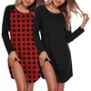 Red Black Plaid/Black