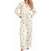 Ekouaer Women Christmas Pajama Long Sleeve Button Up Loungewear Striped Pjs(Christmas Apricot Pattern)