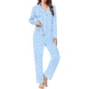 Ekouaer Womens Pajamas Set Button Down Long Sleeve Top & Pants Lounge Sets