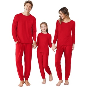Ekouaer Family Matching Pajamas Christmas Sleepwear Long Sleeve Pjs Set(Red)