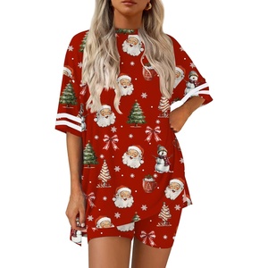 Ekouaer Womens Pajamas Casual 2 Piece Short Sleeve Biker Shorts Lounge Set(Christmas Red)