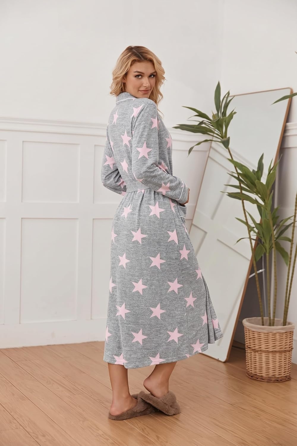 image:imageEkouaer Womens Robe Long Lightweight Bathrobe Soft Light Bath Robe S3XLStar