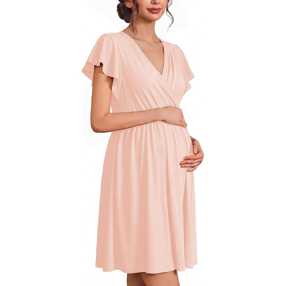 image:imageEkouaer Cotton Labor and Delivery Gown Nursing Nightgown Pajamas DressLight Pink