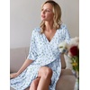 Ekouaer 3 in 1 Labor/Delivery/Hospital Gown 2 Pack Maternity Dress Nursing Nightgown Sleepwear(Blue Small Flowers)