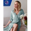 Ekouaer 3 in 1 Labor/Delivery/Hospital Gown 2 Pack Maternity Dress Nursing Nightgown Sleepwear(Celadon Green)