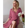 Ekouaer 3 in 1 Labor/Delivery/Hospital Gown 2 Pack Maternity Dress Nursing Nightgown Sleepwear(Dark Pink)
