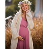 Ekouaer 3 in 1 Labor/Delivery/Hospital Gown 2 Pack Maternity Dress Nursing Nightgown Sleepwear(Dark Pink)