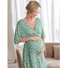 Ekouaer 3 in 1 Labor/Delivery/Hospital Gown 2 Pack Maternity Dress Nursing Nightgown Sleepwear(Green Dandelion)