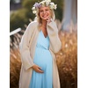Ekouaer 3 in 1 Labor/Delivery/Hospital Gown 2 Pack Maternity Dress Nursing Nightgown Sleepwear(Light Blue)