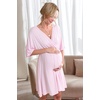 Ekouaer 3 in 1 Labor/Delivery/Hospital Gown 2 Pack Maternity Dress Nursing Nightgown Sleepwear(Light Pink)
