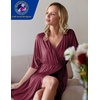 Ekouaer 3 in 1 Labor/Delivery/Hospital Gown 2 Pack Maternity Dress Nursing Nightgown Sleepwear(Wine Red)