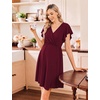 Ekouaer Cotton Labor and Delivery Gown Nursing Nightgown Pajamas Dress(Wine Red)