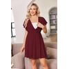 Ekouaer Cotton Labor and Delivery Gown Nursing Nightgown Pajamas Dress(Wine Red)