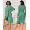 Ekouaer Kimono Robes for Women Long Lightweight Knit Soft Bathrobe(Celadon Green)