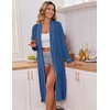 Ekouaer Kimono Robes for Women Long Lightweight Knit Soft Bathrobe(Dark Blue)