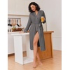 Ekouaer Kimono Robes for Women Long Lightweight Knit Soft Bathrobe(Dark Gray)
