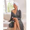 Ekouaer Kimono Robes for Women Long Lightweight Knit Soft Bathrobe(Dark Gray)