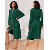 Ekouaer Kimono Robes for Women Long Lightweight Knit Soft Bathrobe(Dark Green)
