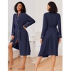 Ekouaer Kimono Robes for Women Long Lightweight Knit Soft Bathrobe(Navy Blue)