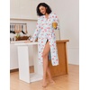 Ekouaer Kimono Robes for Women Long Lightweight Knit Soft Bathrobe(Pink Leopard)