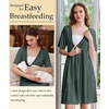 Ekouaer Labor and Delivery Gown for Hospital V Neck Maternity Nursing Dress(Deep Army Green)