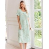 Ekouaer Long Nightgowns for Women Bamboo Viscose Short Sleeve House Dresses(1- Daisy Green)