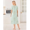 Ekouaer Long Nightgowns for Women Bamboo Viscose Short Sleeve House Dresses(1- Daisy Green)