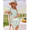 Ekouaer Long Nightgowns for Women Bamboo Viscose Short Sleeve House Dresses(1- Daisy Green)