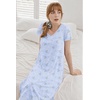 Ekouaer Long Nightgowns for Women Bamboo Viscose Short Sleeve Sleepshirt(Floral Blue)