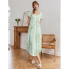 Ekouaer Long Nightgowns for Women Bamboo Viscose Short Sleeve Sleepshirt(Floral Mint Green)