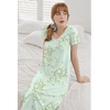 Ekouaer Long Nightgowns for Women Bamboo Viscose Short Sleeve Sleepshirt(Floral Mint Green)