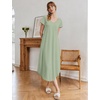 Ekouaer Long Nightgowns for Women Bamboo Viscose Short Sleeve Sleepshirt(Light Green)