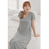 Ekouaer Long Nightgowns for Women Bamboo Viscose Short Sleeve Sleepshirt(Light Grey)