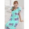 Ekouaer Long Nightgowns for Women Bamboo Viscose Short Sleeve Sleepshirt(Mint Garden Floral)