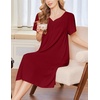 Ekouaer Moo Moos for Women Short Sleeve House Dress with Pockets(Wine Red)