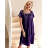 Ekouaer Nightgown for Women Satin Silk Night Gown Loose Plus Size Sleepwear(Blue Green/Purple)