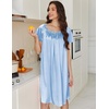 Ekouaer Nightgown for Women Satin Silk Night Gown Loose Plus Size Sleepwear(Pink/Light Blue)