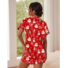 Ekouaer Pajamas for Women Set Silk Satin Pjs 2 Piece Button Down Sleepwear(Watercolor Christmas)